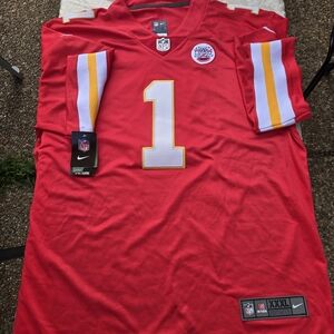 Kansas City Chiefs Nike Red and White Football Jersey Worthy #1